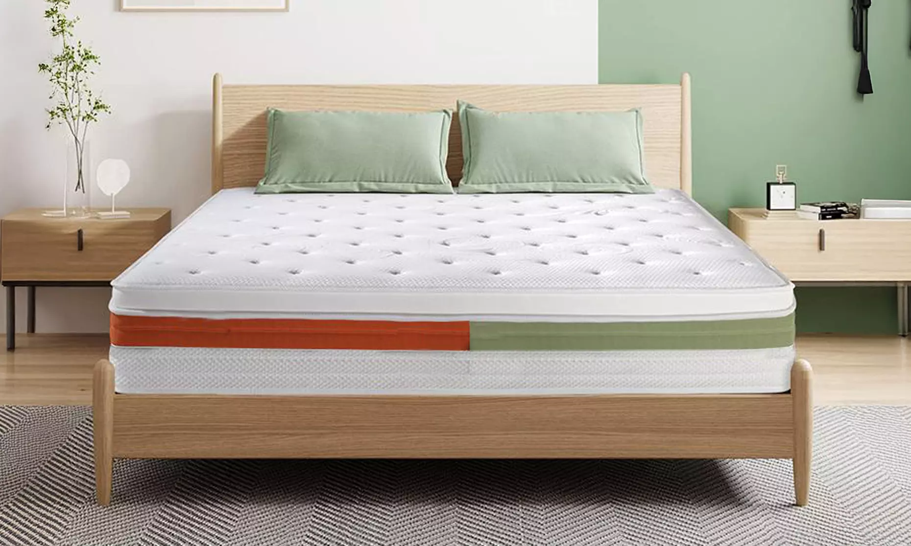 Sampur Biconfort matras met traagschuim, pocketveren en 2 comfortzones: zacht en stevig, inclusief verzending - Primary Image