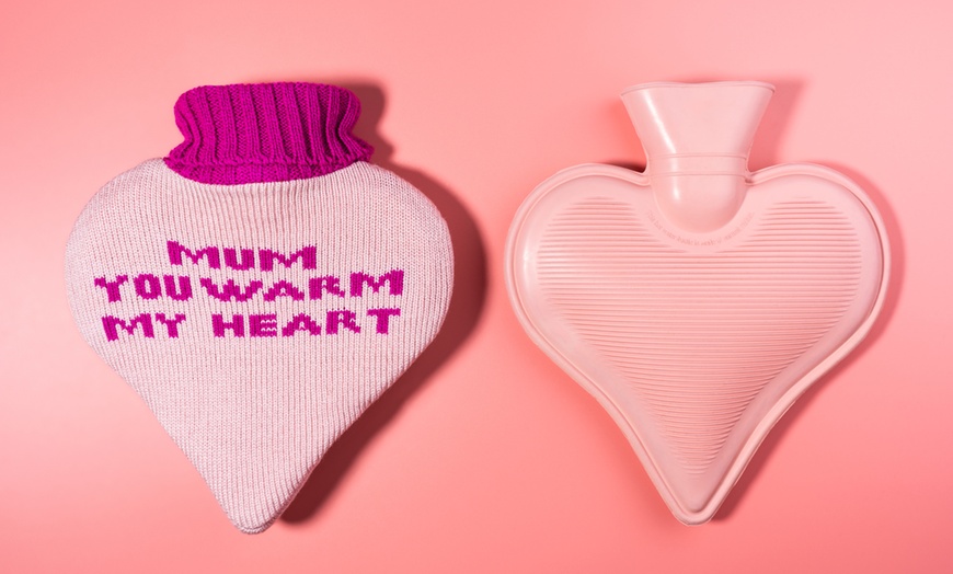 Image 9: One or Two Heart-Shaped Hot Water Bottle 