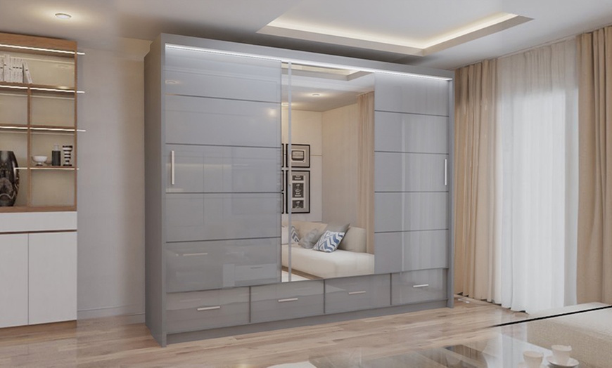 Image 13: Sycylia Sliding Mirror Door Wardrobe