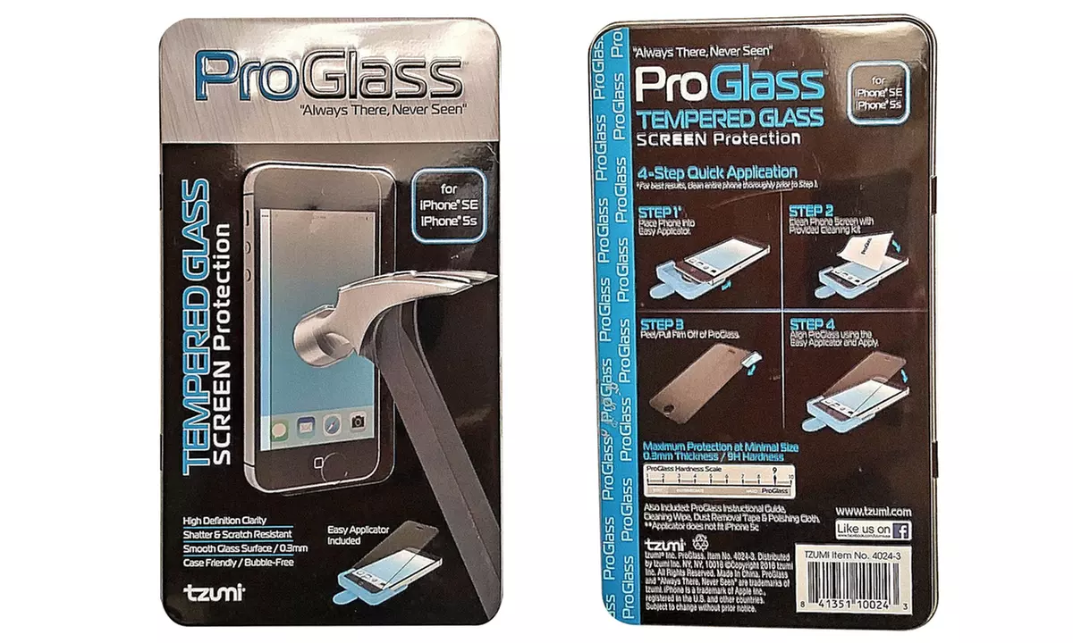 ProGlass Tempered Glass Screen Protection for iPhone SE or iPhone 5s - Second Medium