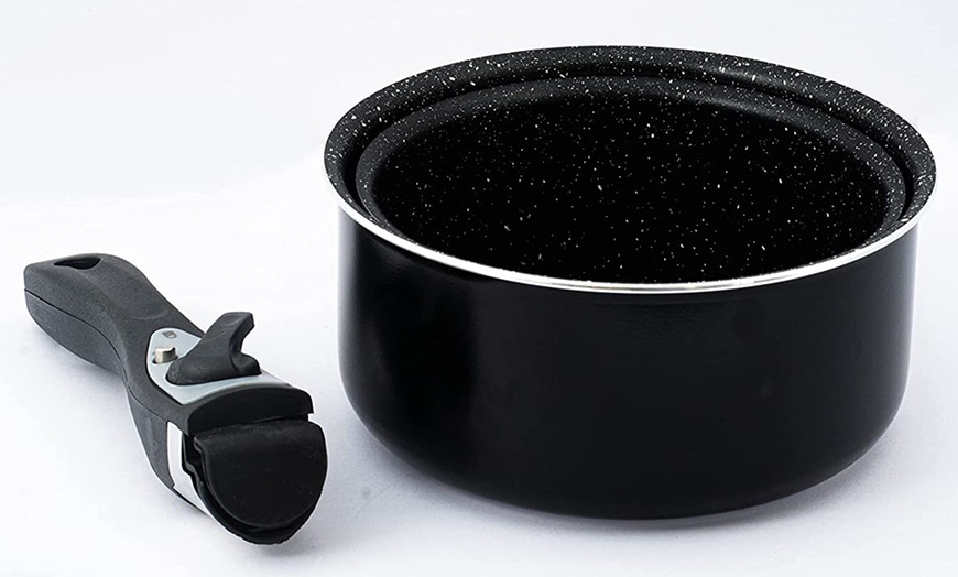 Image 14: 5-, 7-, oder 17-tlg. Herzberg Kochgeschirr-Set mit abnehmbarem Griff