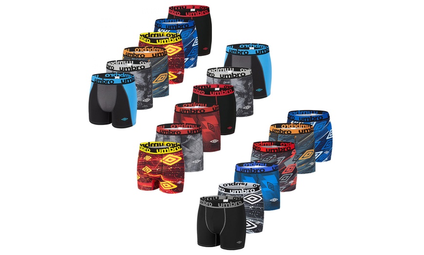 Image 1: Lot de 6 boxers en microfibre pour homme Umbro