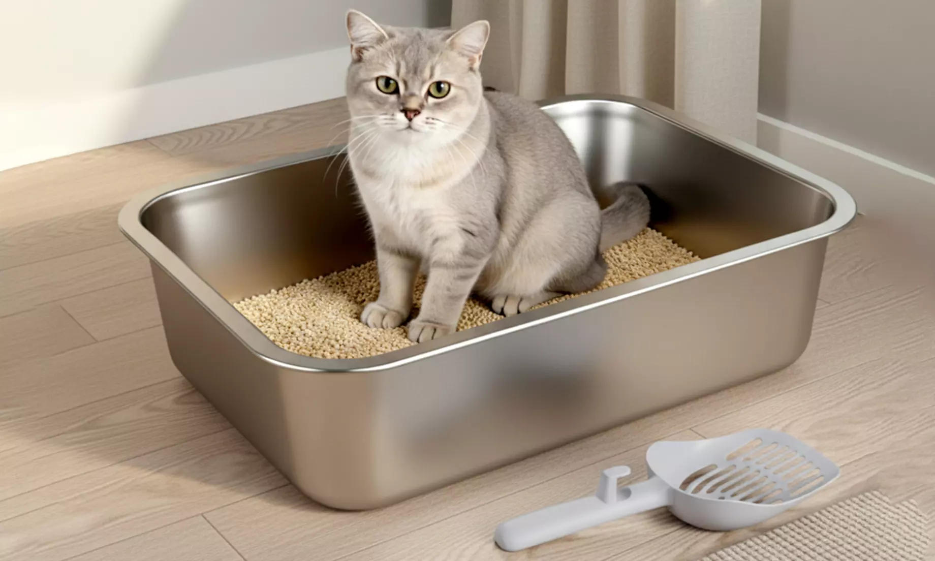 Skylos Stainless Steel Cat Litter Box Series