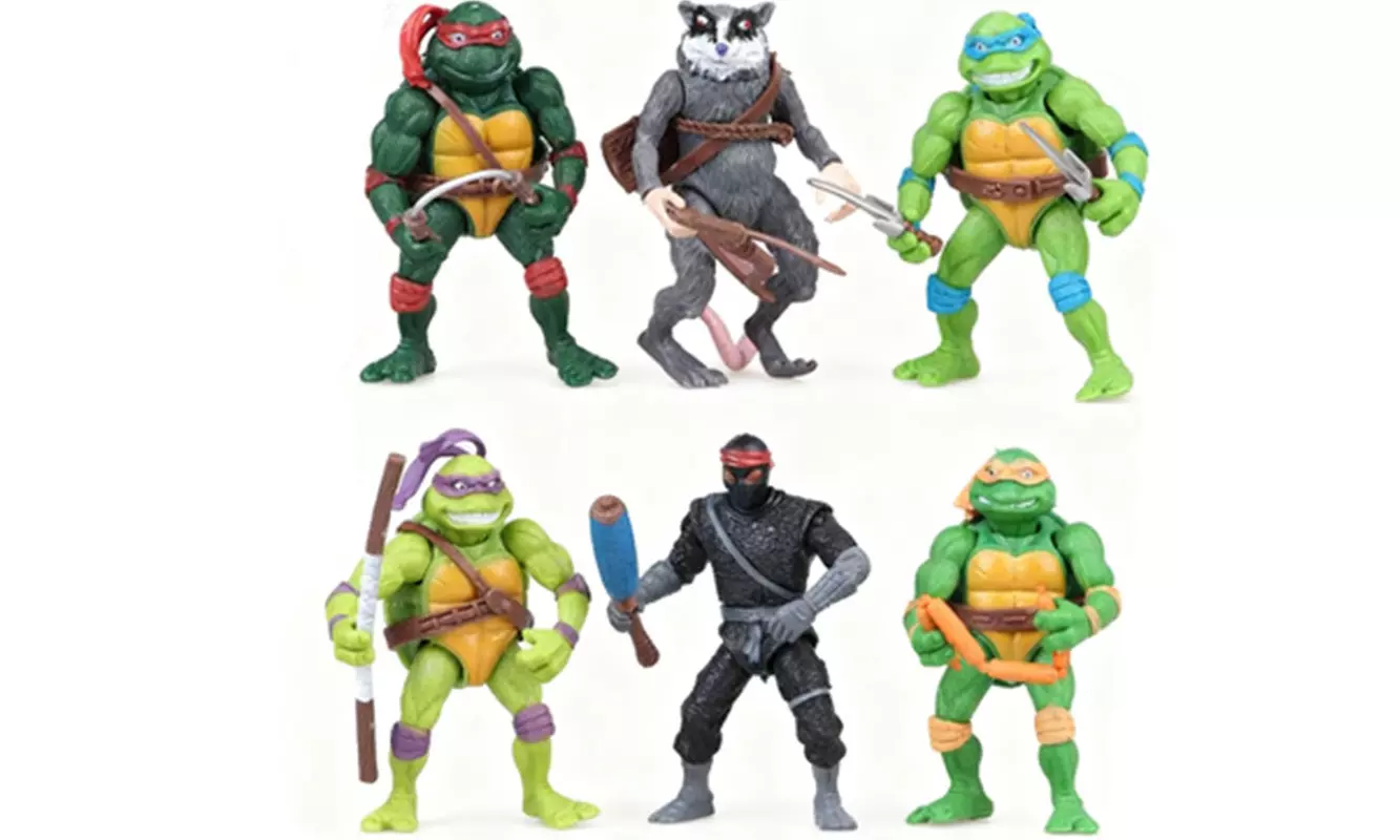 Pack of Six Teenage Mutant Ninja Turtles Action Figures