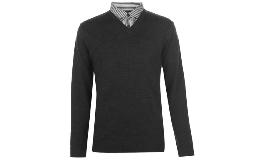 Image 4: Pierre Cardin Mock V-Neck Jumper