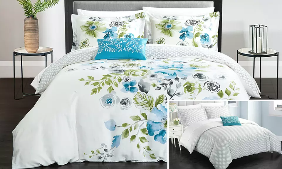 Damon Reversible Cotton Duvet Cover Set (4-Piece) - Primary Image