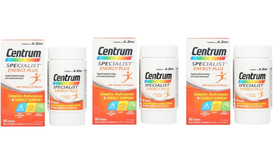 Image 1: 3x Centrum Specialist Energy Plus 60 Tablets