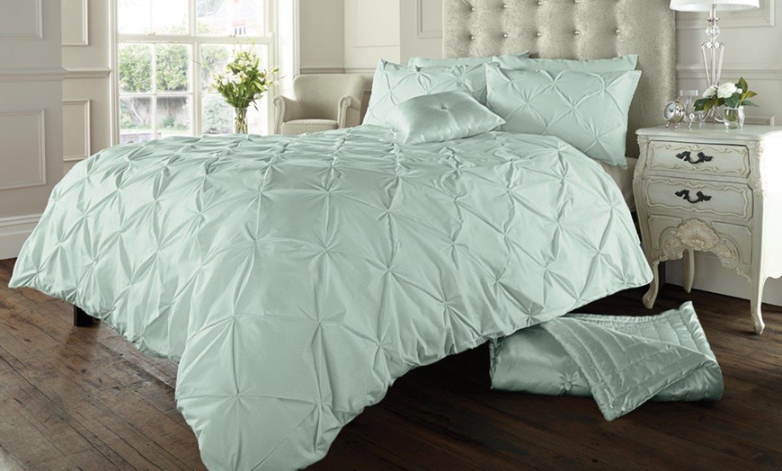 Image 8: Alford Pintuck Duvet Cover Set or Fitted Sheet