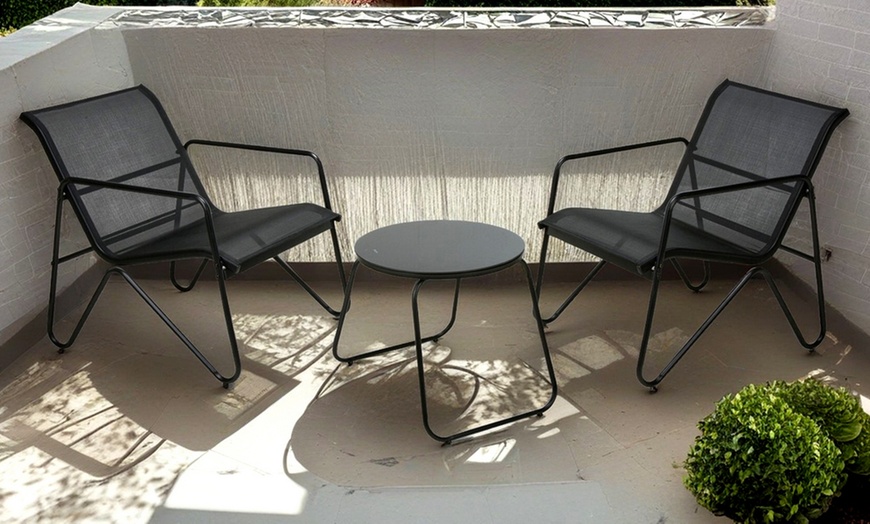 Image 5: Three-Piece Outdoor Bistro Garden Furniture Set