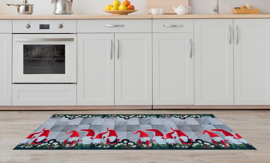 Image 25: Alfombra con diseño navideño rectangular