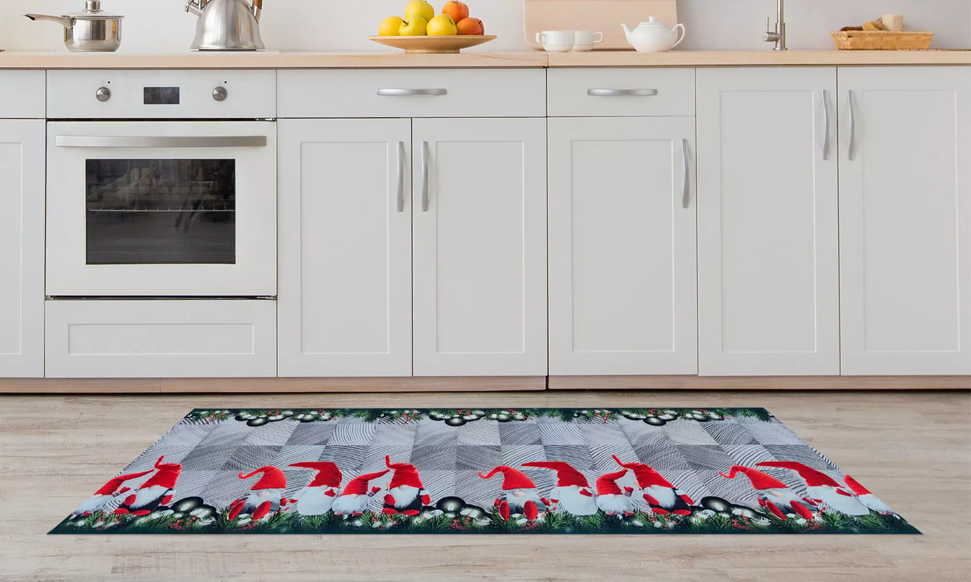 Alfombra con diseño navideño rectangular