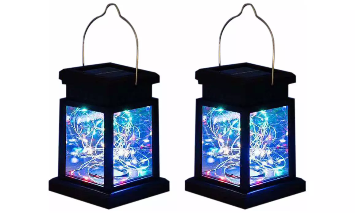 Pack of Two Solar Hanging Lantern Lights