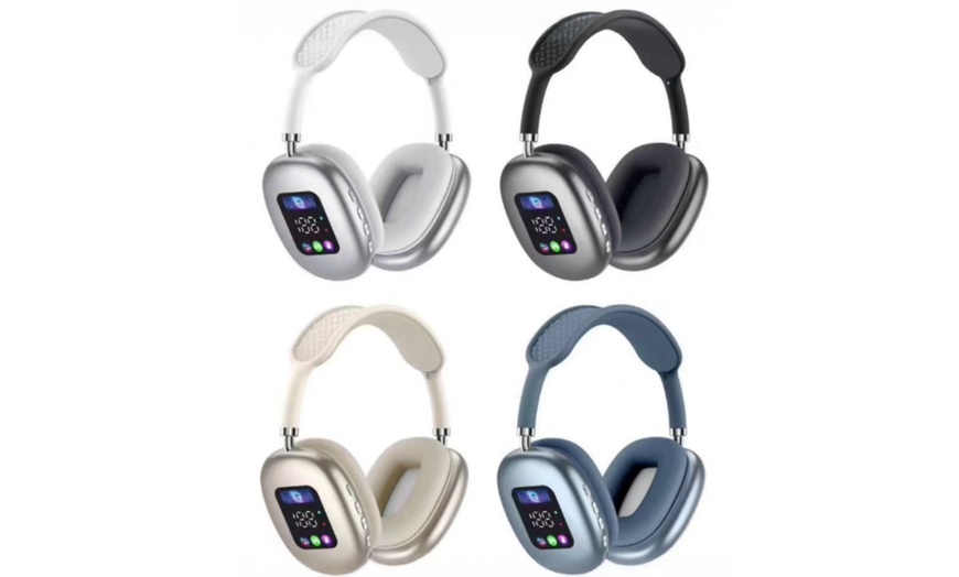 Image 2: Wireless Bluetooth Headset with Digital Display Screen Headset