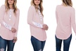 Reflection Women's Lace Sleeve Henley Shirt. Plus Sizes Available. - Image 4