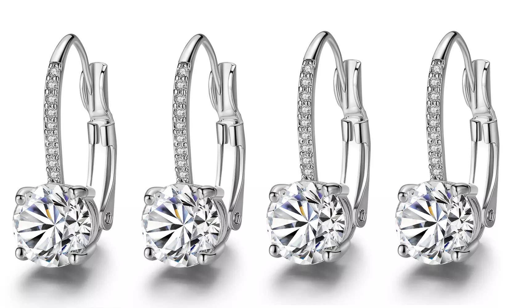 1x oder 2x Damen-Ohrringe mit Kubik-Zirkonia