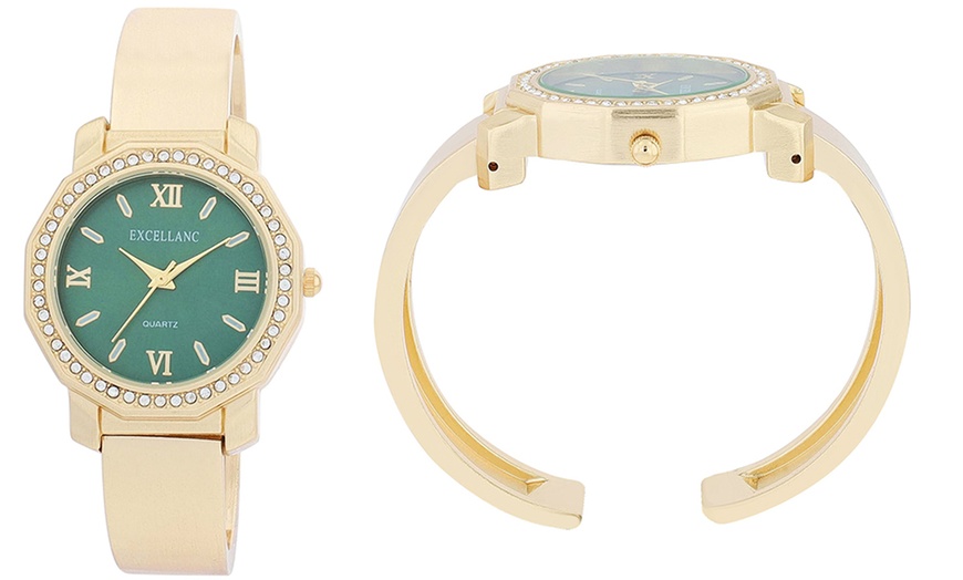 Image 18: Reloj de pulsera analógico con piedras brillantes de Excellance