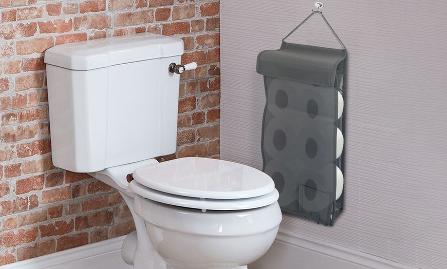 Image 6: Hanging Toilet Roll Storage Organiser - 6 or 10 Roll Capacity