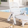Image 3: Outdoor Foldable Lounger Recliner with Wheels