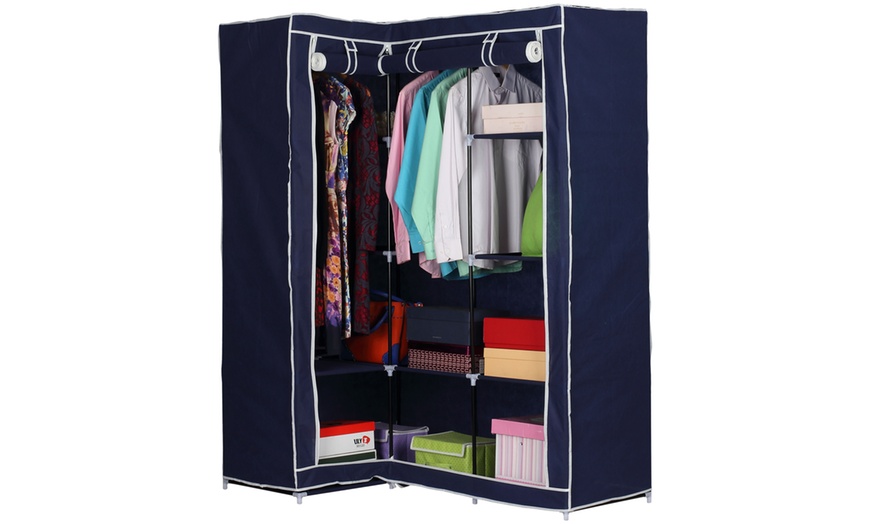 Image 3: Corner Canvas Wardrobe