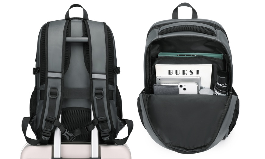 Image 40: KONO Travel Backpack Business Bag with USB Port and Laptop Compartment