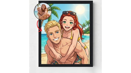 10" x 8" Custom Anime Drawing Portrait - Digital File - Harry Wedding LLC