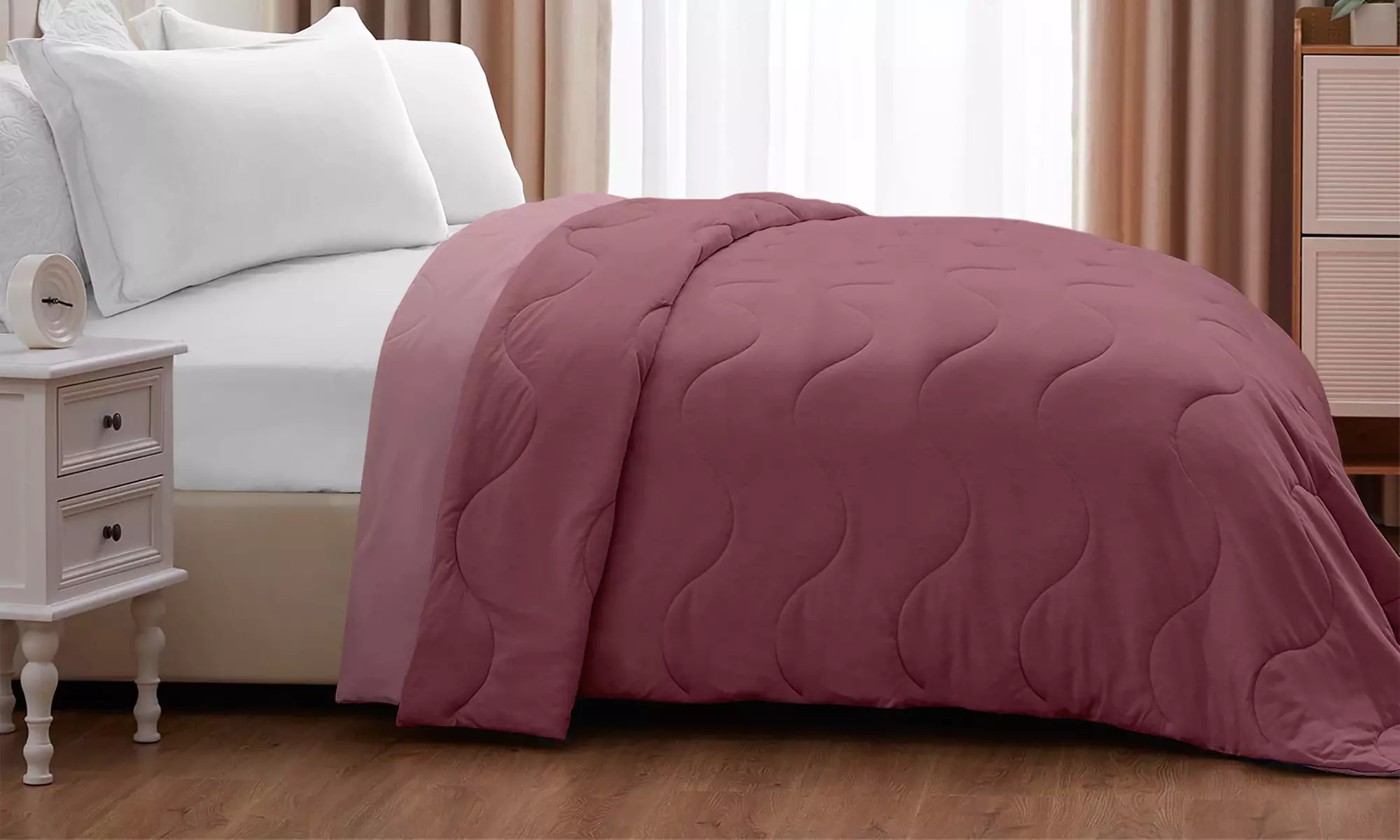 Coperta trapuntata double face con design reversibile