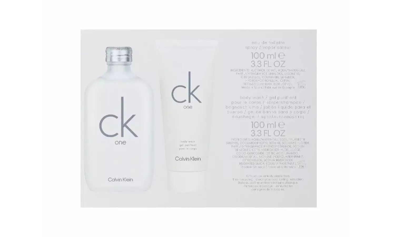 Calvin Klein CK One Eau de Toilette 2 Piece Gift Set for Men or Women