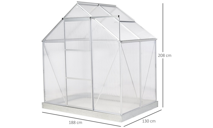 Image 12: Outsunny Polycarbonate Greenhouse