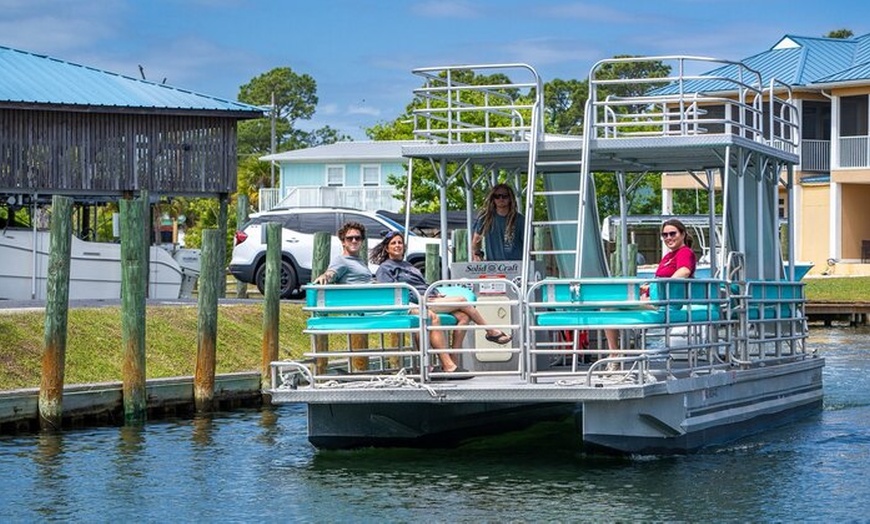 Image 3: 30-Foot Pontoon Rentals with Double Rear Slides