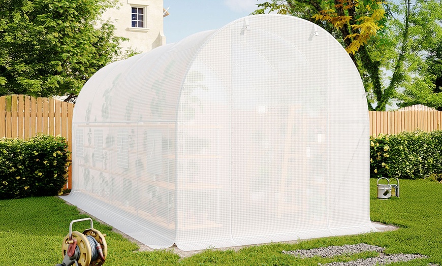 Image 13: Outdoor Walk-in Tunnel Steel Greenhouse with PE Cover