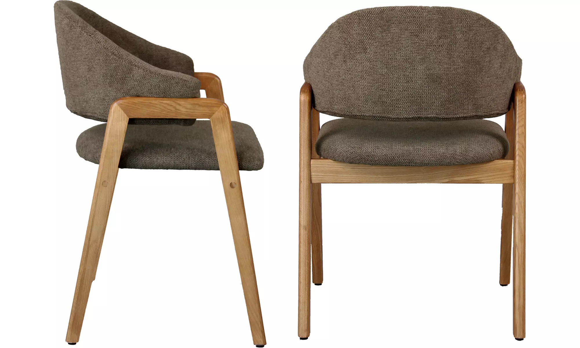 Sillas de comedor tapizadas con patas de madera Woolden, de Doosense