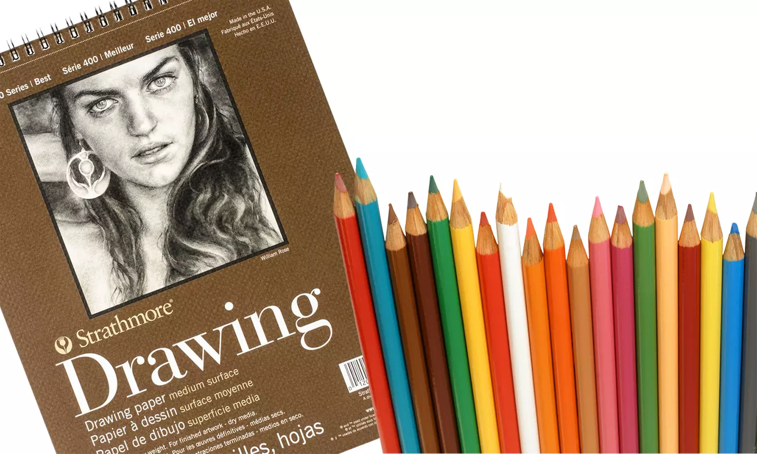 Strathmore Drawing Pad with 24 Premium Colored Pencils - Primary Image