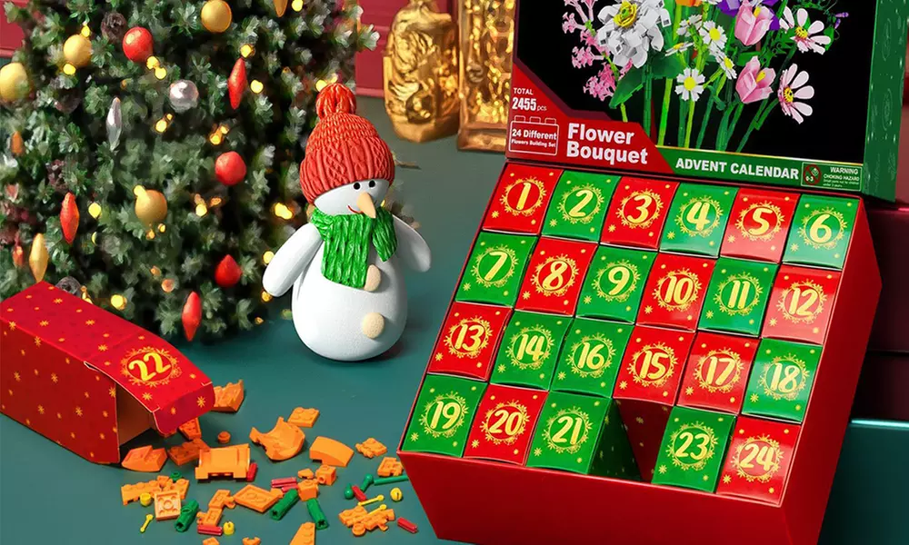 24-Day Lego Inspired Flower Bouquet Advent Calendar