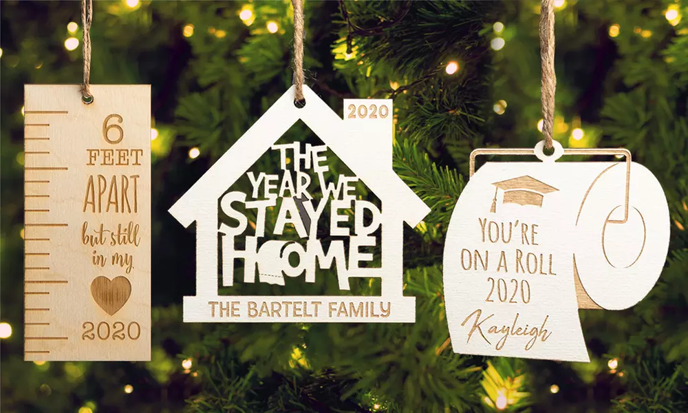 One, Two, or Three Customized Christmas Tree Ornaments from Personalized Planet (Up to 67% Off). Three Options. - Primary Image