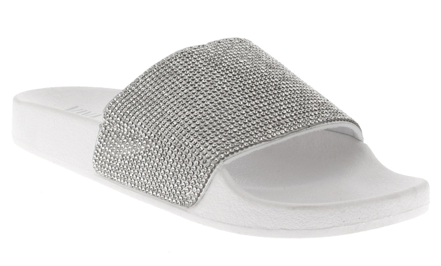 Image 20: Women's Diamante Sliders