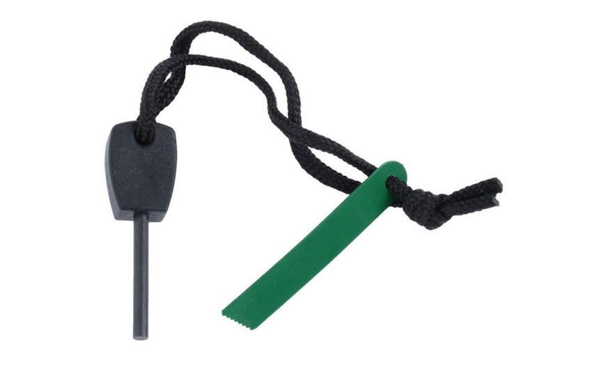 Image 2: Large Survival Magnesium Flint Stone Fire Starter Emergency Kit Campin