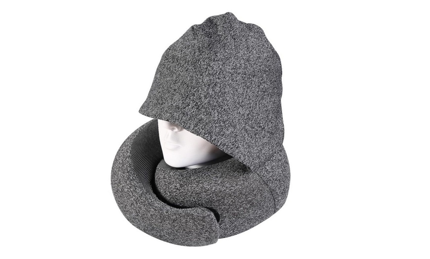 Image 5: Memory Foam Hooded Neck Pillow