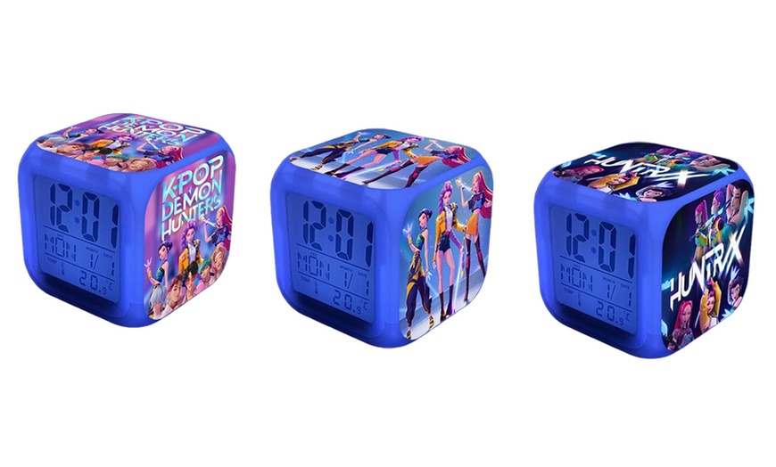 Image 1: Battery-Powered Kpop Demon Hunters-Inspired RGB Alarm Clock