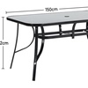 Image 28: Black Tempered Glass Coffee Table with Umbrella Hole 