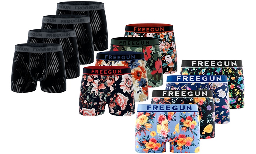 Image 1: Lot de 4 boxers homme signature à motifs Freegun