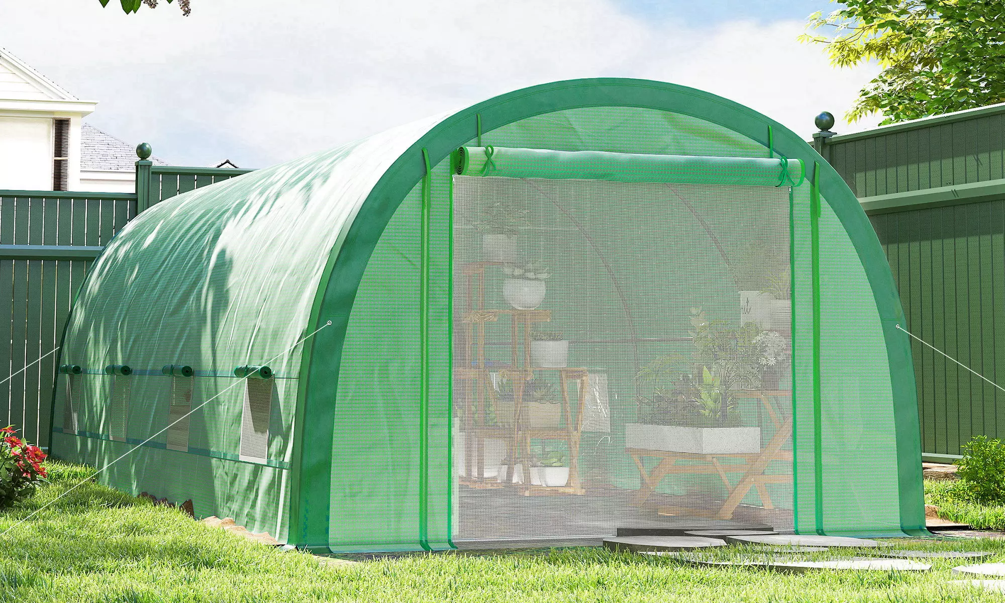 Outsunny Walk-In Polytunnel Greenhouses