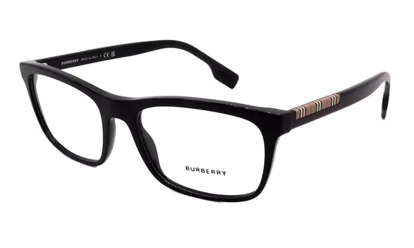 Burberry BE2334 3001 Black Burberry Print Eyeglasses