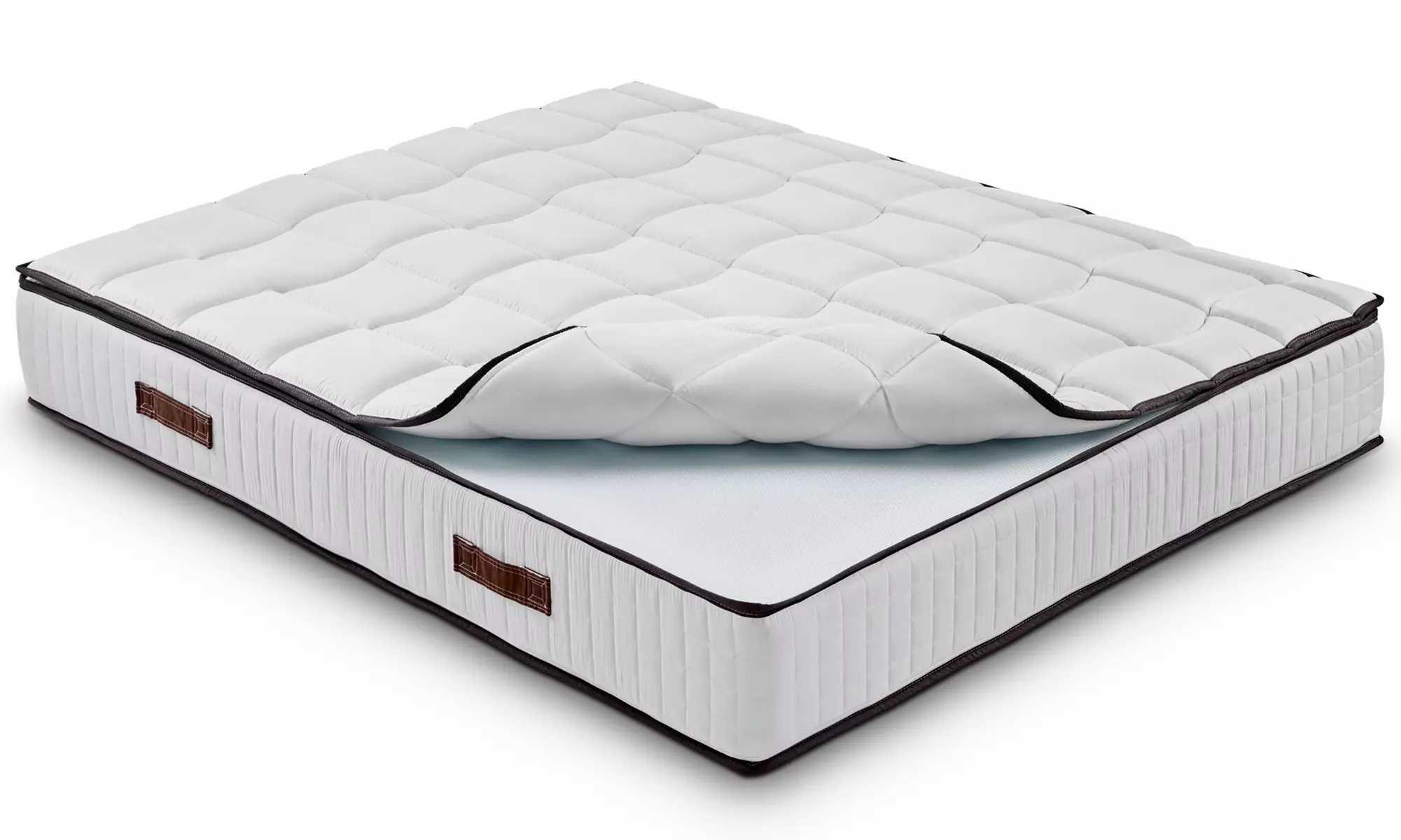 Matelas avec surmatelas en mousse à mémoire de forme orthopédique et déhoussable, dimensions au choix