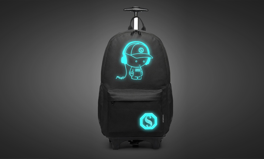 Image 2: Glow In The Dark Backpack Trolley