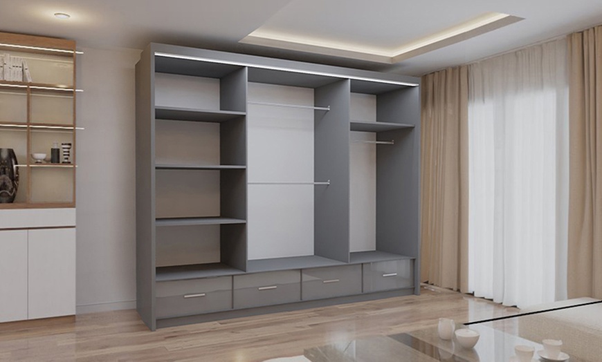 Image 14: Sycylia Sliding Mirror Door Wardrobe