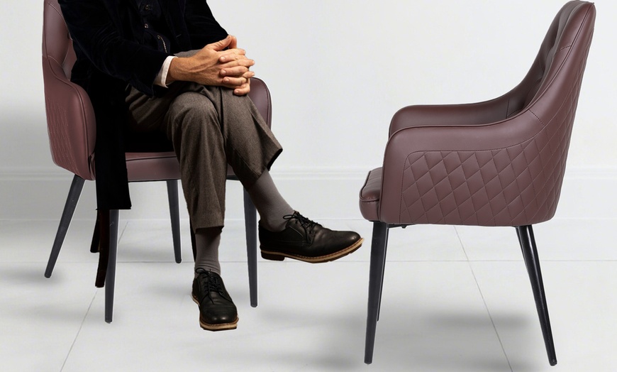 Image 9: Upholstered Dining Chairs Set