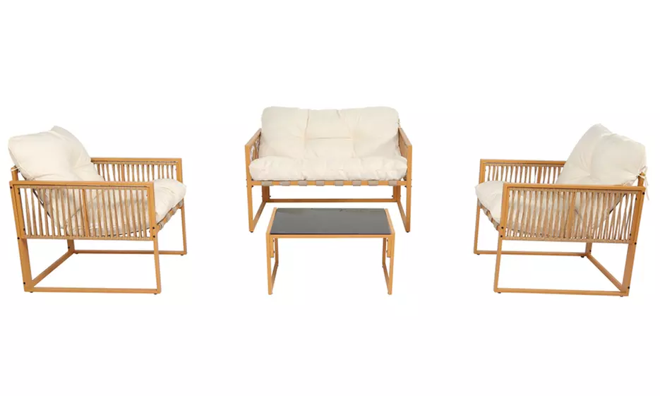 Salon de jardin Kocoon 4, 5 ou 8 places effet rotin, modèle "Forli"