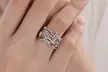 CZ Multi-Stone Three Row Band in White, Yellow Gold  Accents - Second Medium