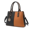 Image 10: Women's Color-block Fashion Tote and Top Handle Handbags