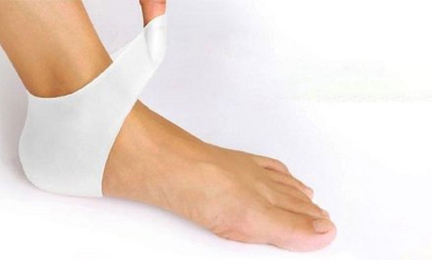 Image 1: One or Two Pairs of Silicone Gel Heel Sleeves